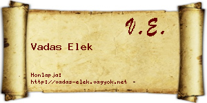 Vadas Elek névjegykártya